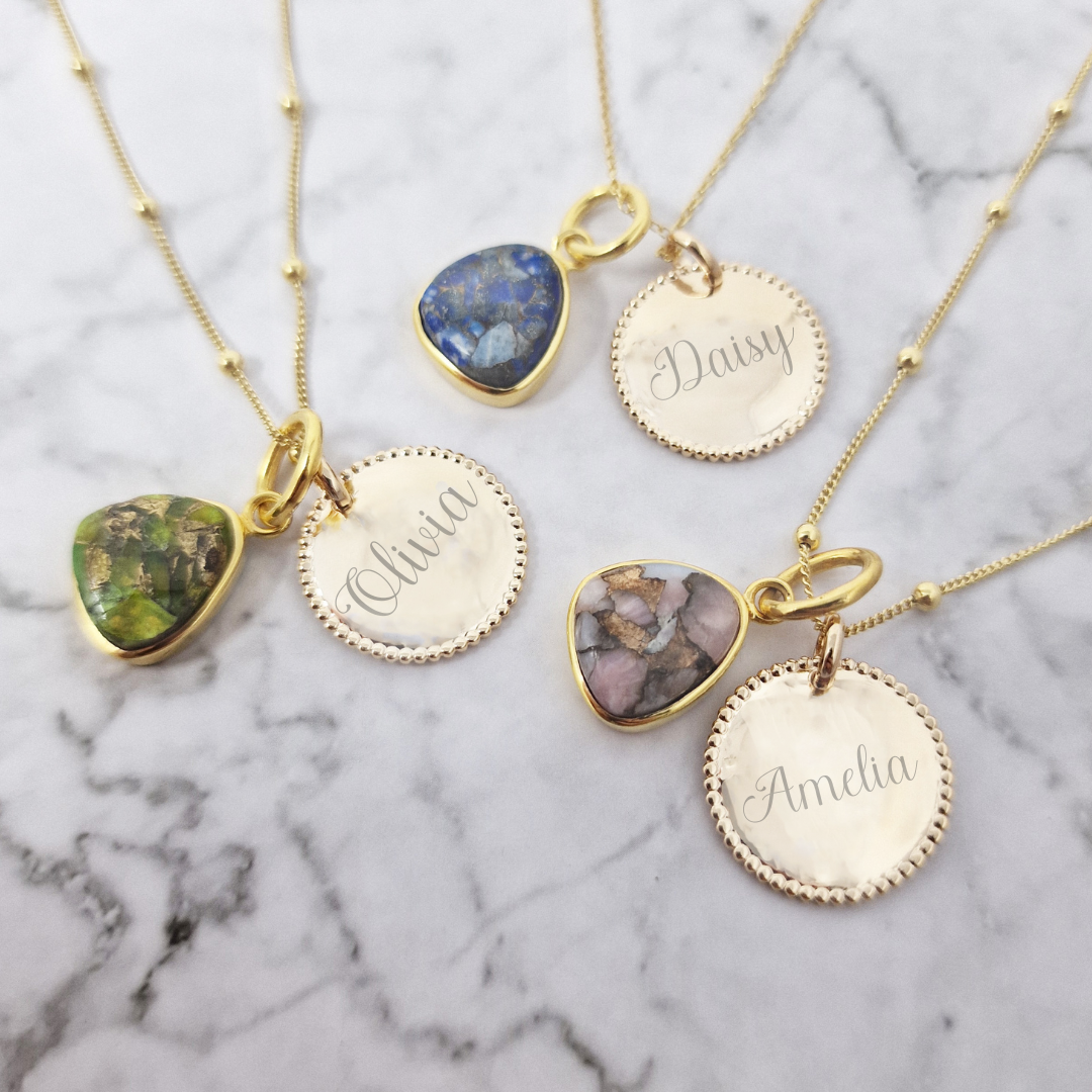 18ct Gold Vermeil Plated Birthstone Personalised Necklace