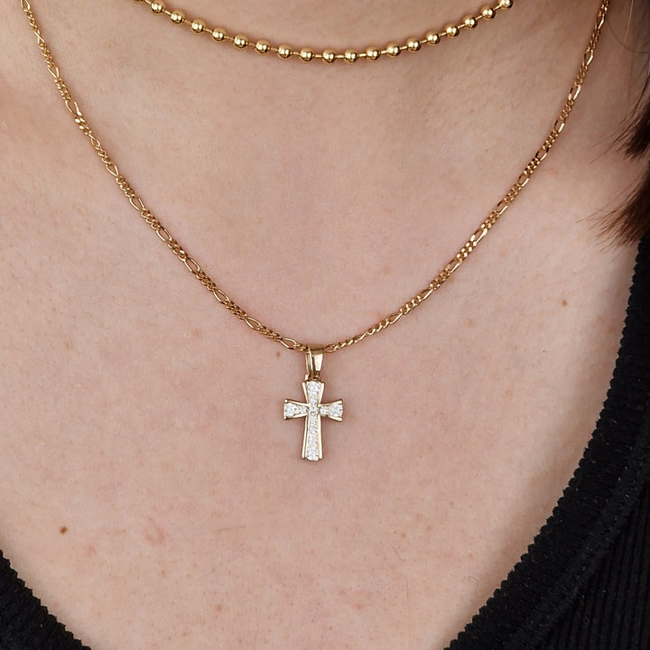 18ct Gold Plated Religious Cross Pendant Necklace