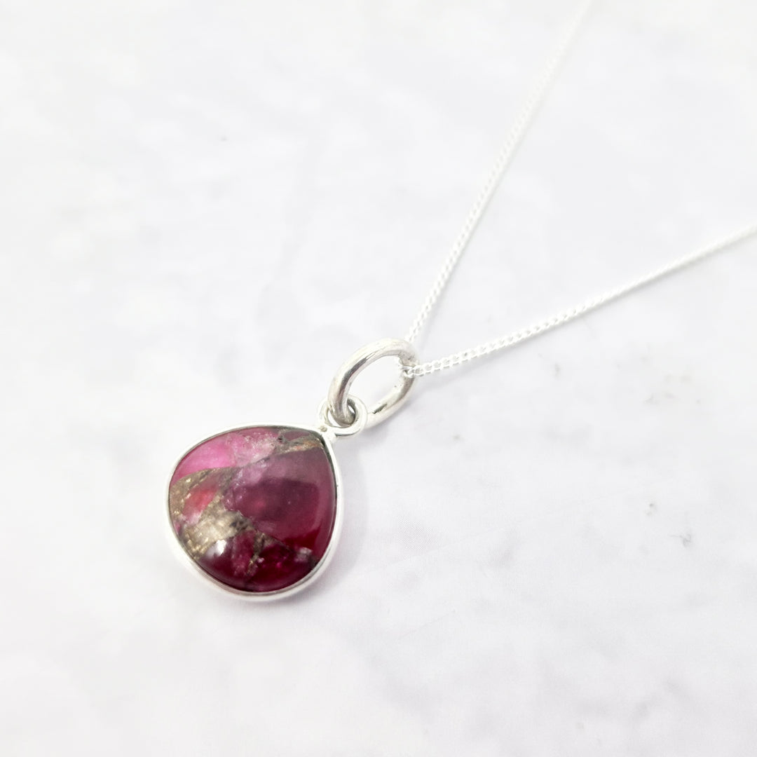 Garnet January Birthstone Sterling Silver Necklace