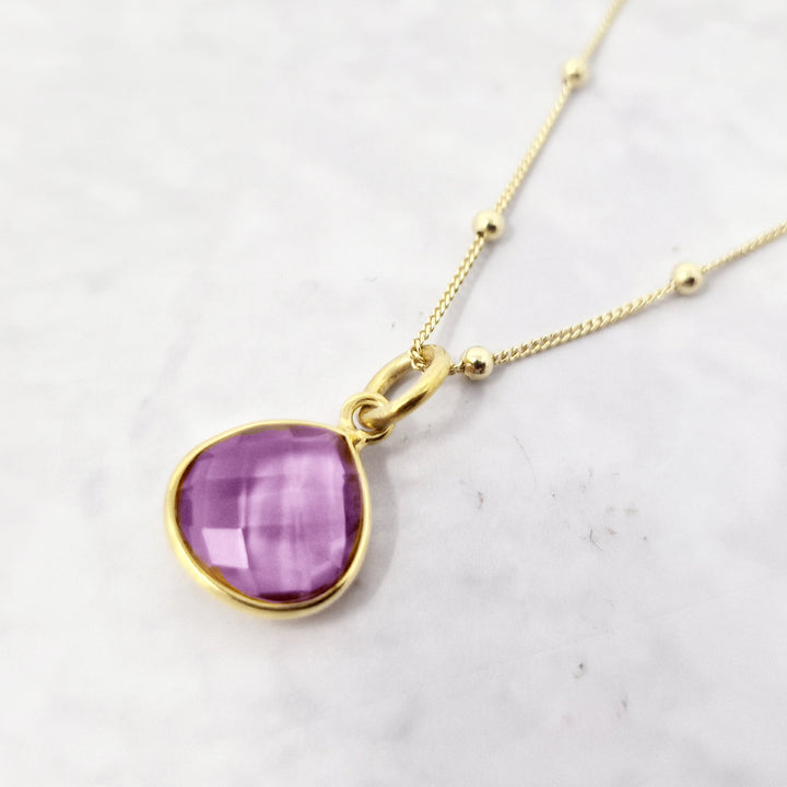 18ct Gold Vermeil Alexandrite Colour Changing June Birthstone Necklace