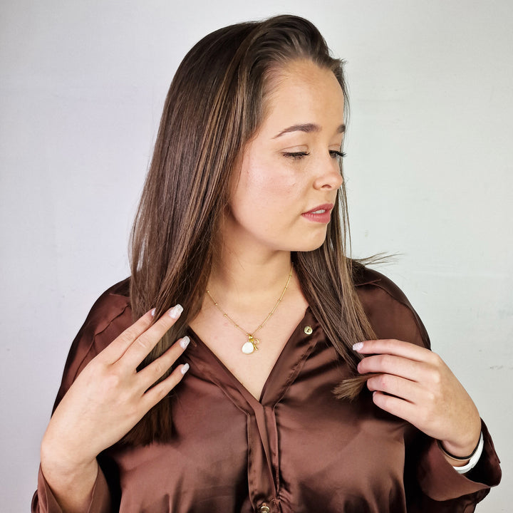 18ct Gold Plated White Topaz April Birthstone Necklace