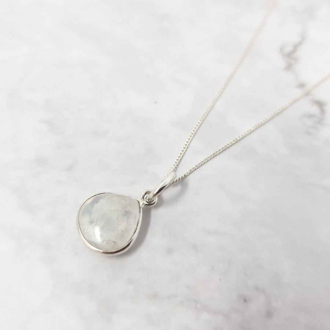 Moonstone June Birthstone 925 Sterling Silver Necklace
