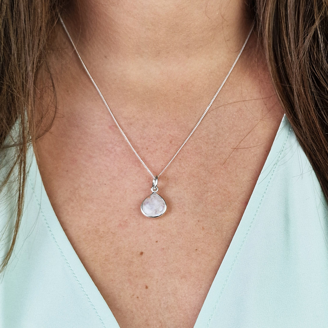 Moonstone June Birthstone 925 Sterling Silver Necklace