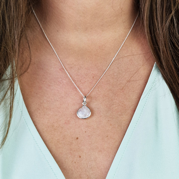 Moonstone June Birthstone 925 Sterling Silver Necklace