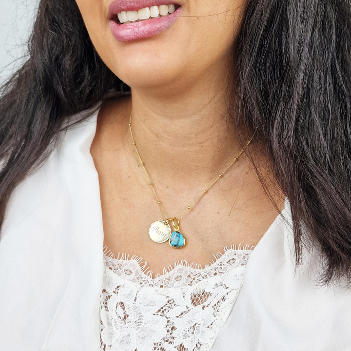 18ct Gold Vermeil Plated Birthstone Personalised Necklace