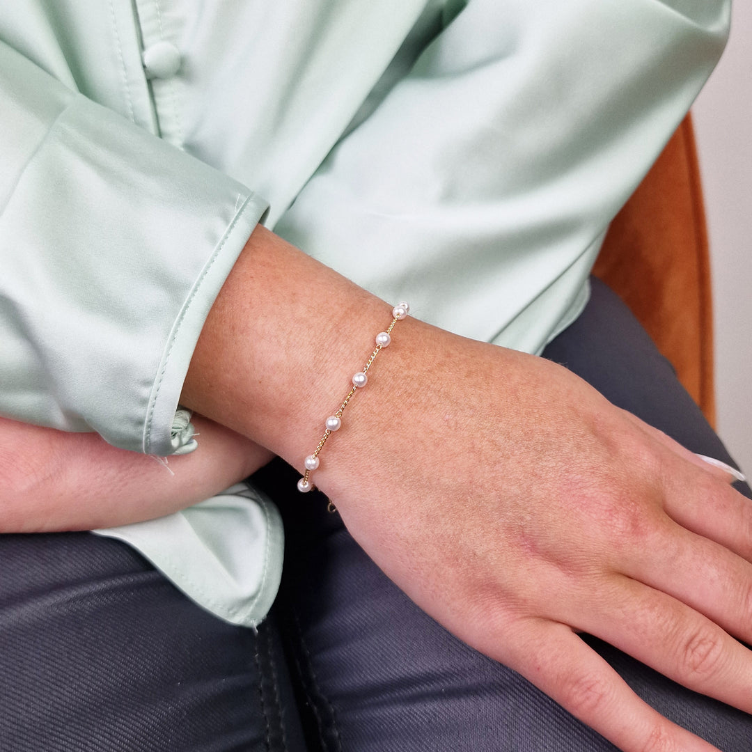 18ct Gold Vermeil Plated Essential Pearl Bracelet
