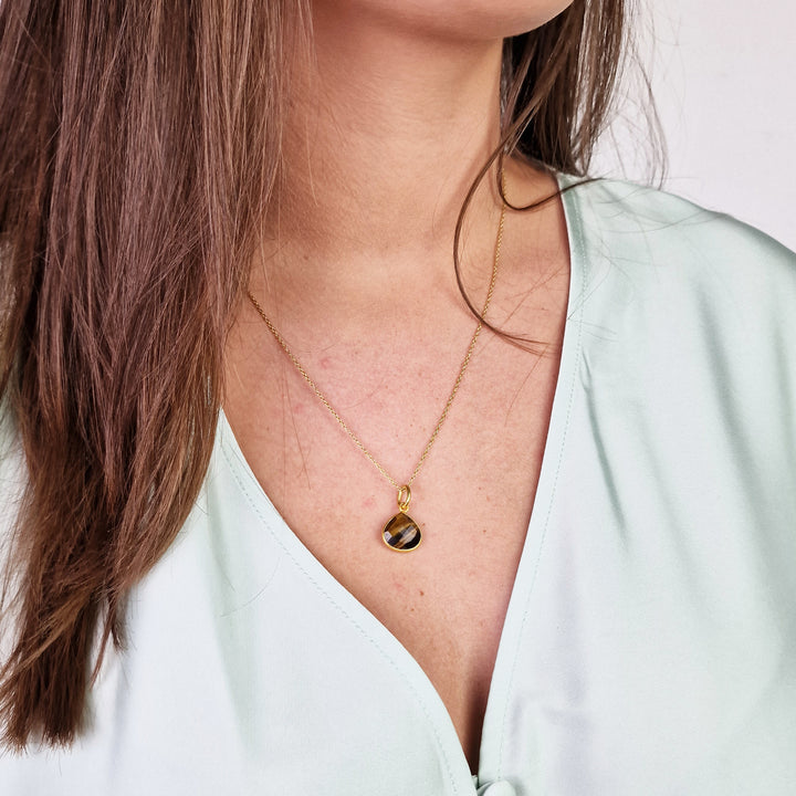 18ct Gold Plated Tiger's Eye Protection Crystal Necklace