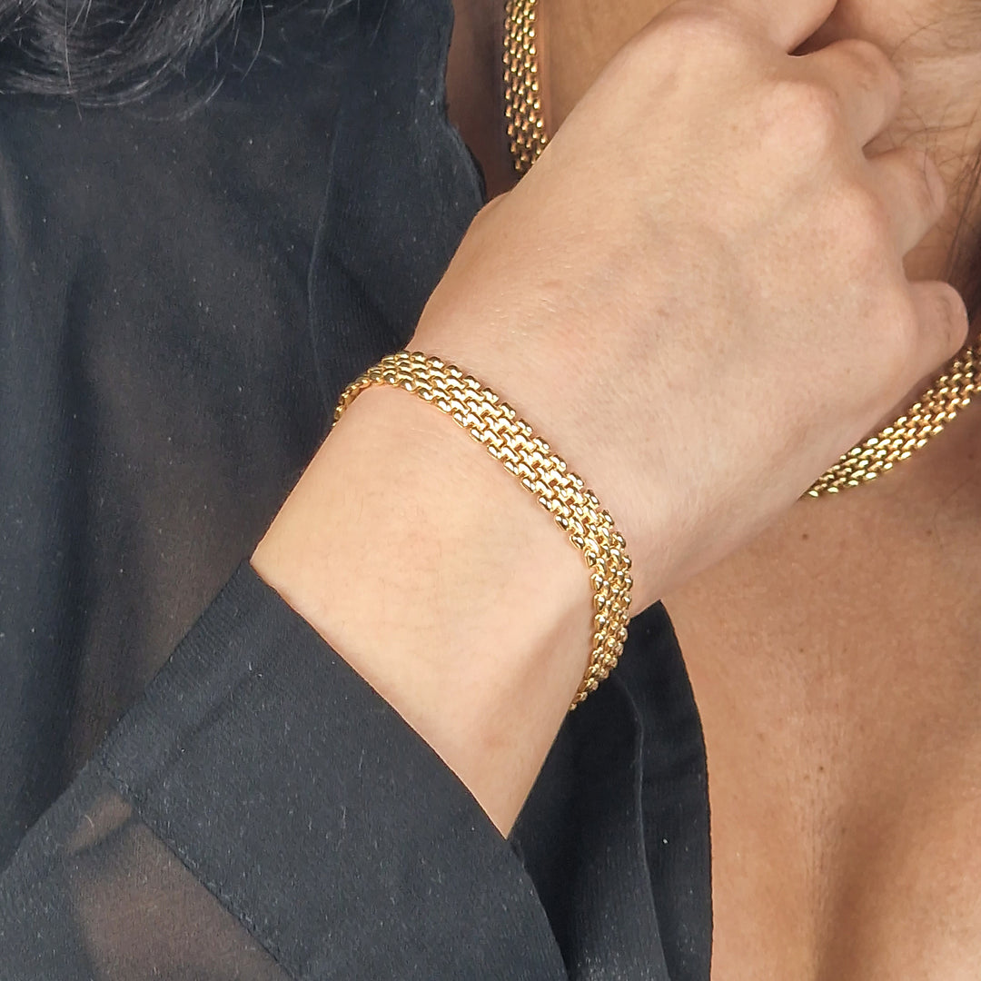 18ct Gold Vermeil Luxury Woven Bracelet