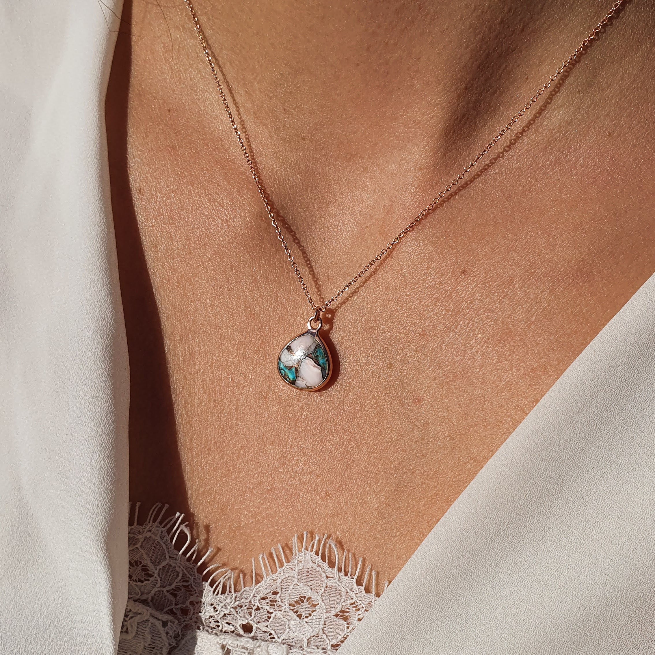 14k Oval Opal and Diamonds October Birthstone Necklace – Malick & Grace