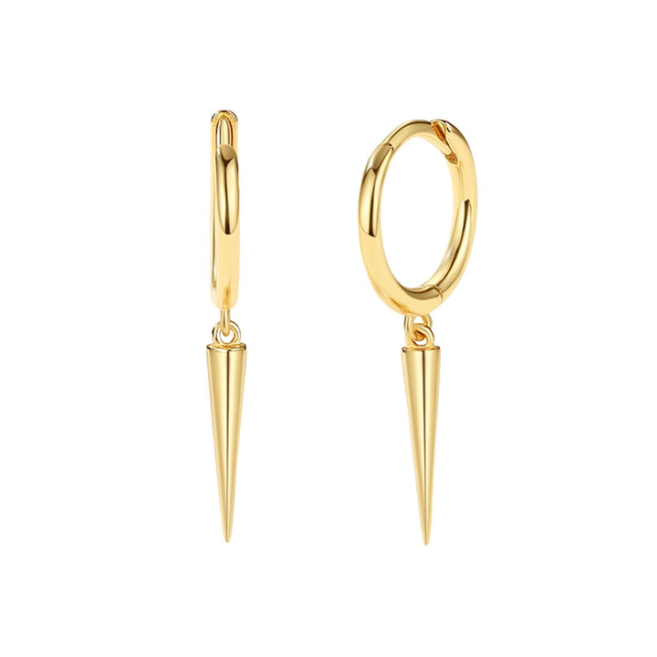 Dainty Spike Huggie Small Hoop Gold Plated Earrings