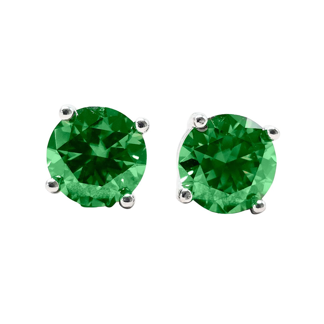 Emerald Moissanite Crystal Sterling Silver Earrings