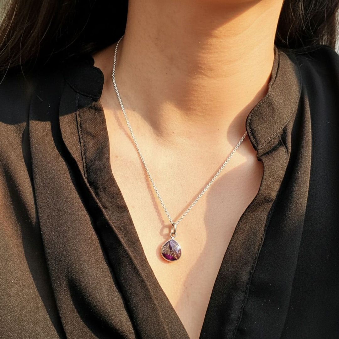 925 Sterling Silver Amethyst February Birthstone Necklace