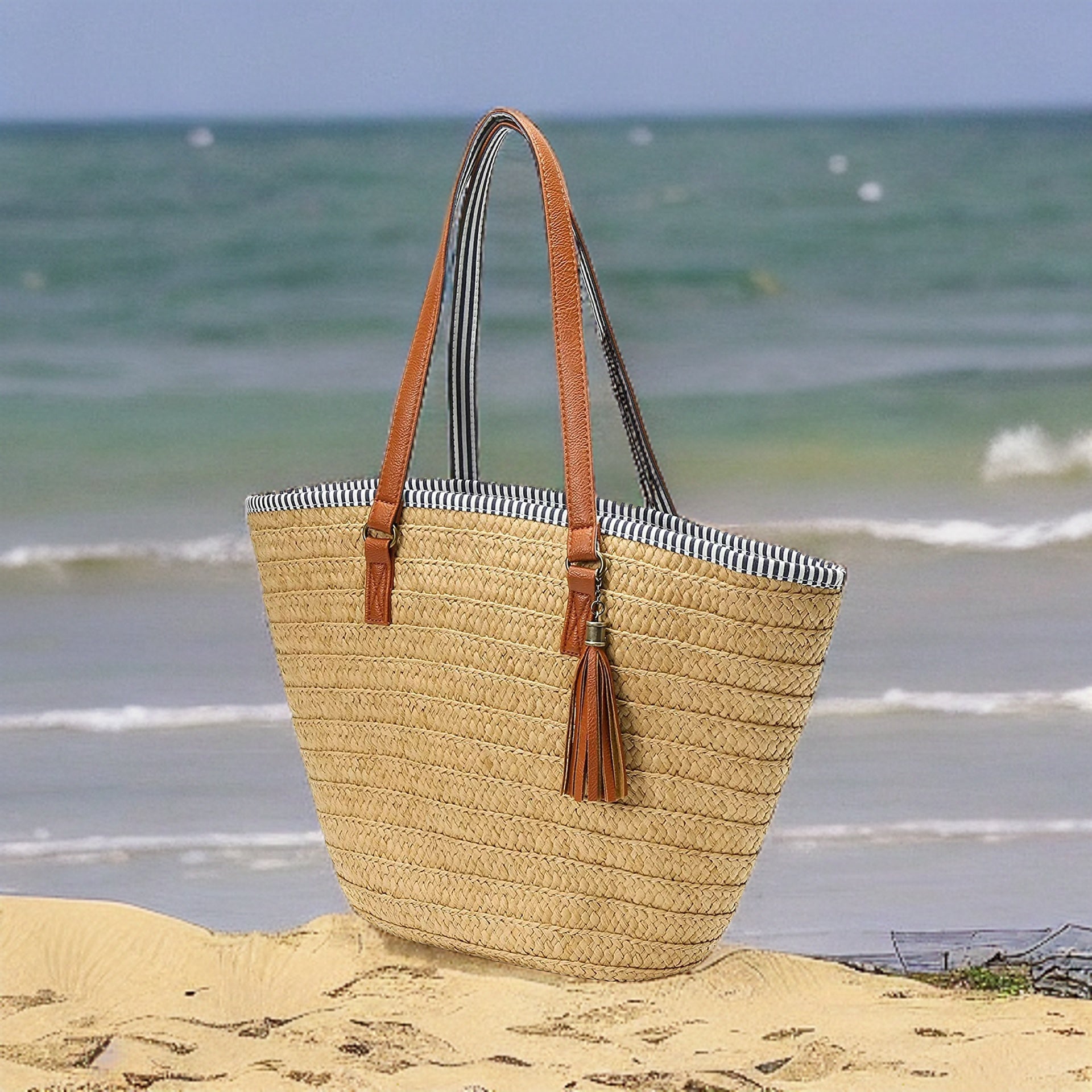 Rattan tote sale