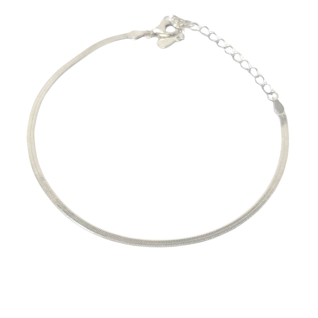 Sterling Silver Everyday Herringbone Chain Bracelet
