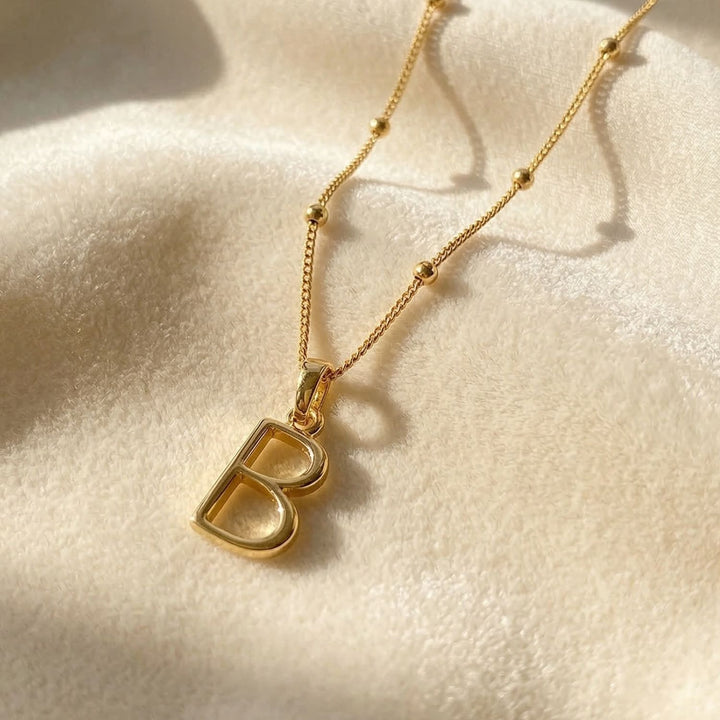 18ct Gold Vermeil Plated Initial Pendant Necklace