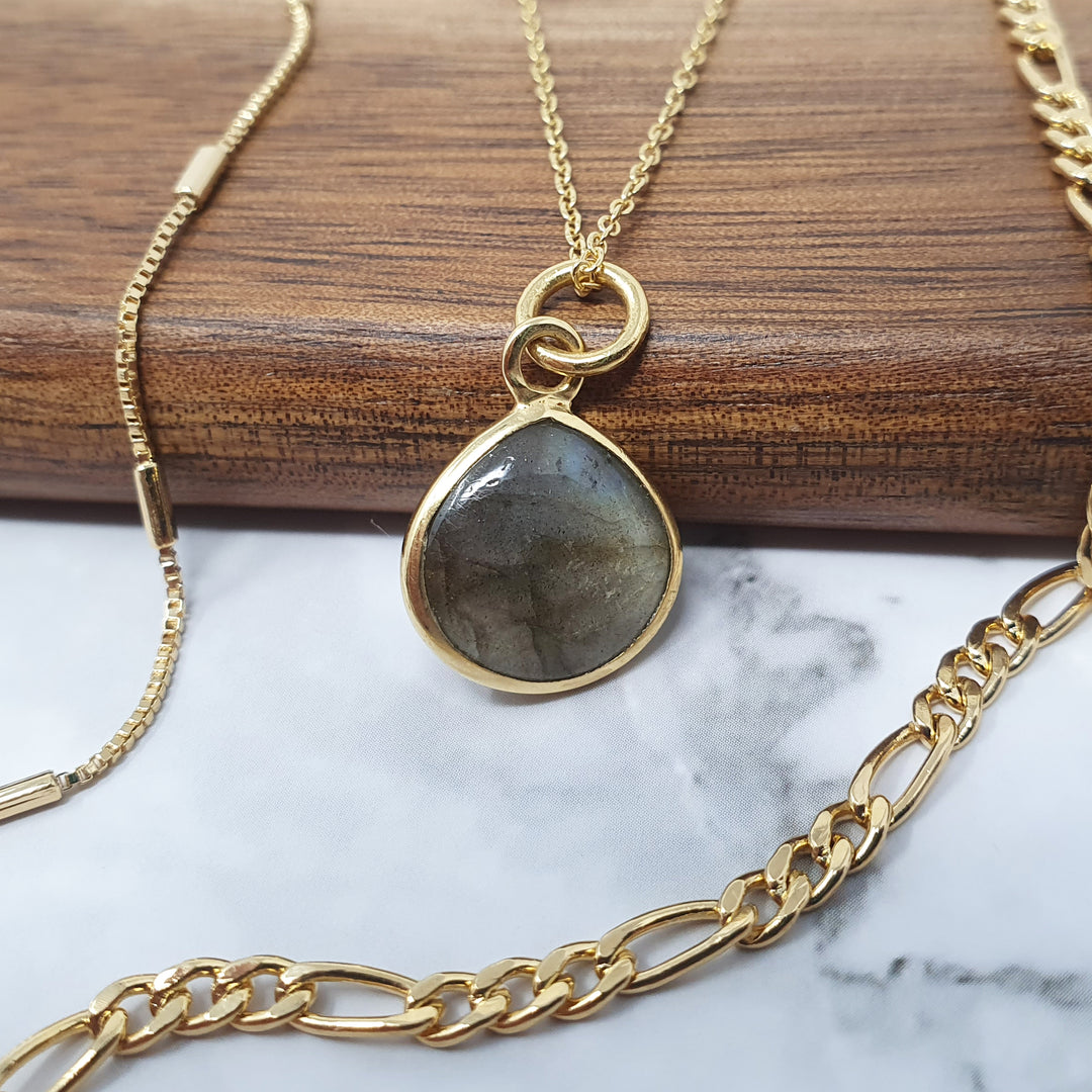 18ct Gold Vermeil Plated Labradorite Necklace