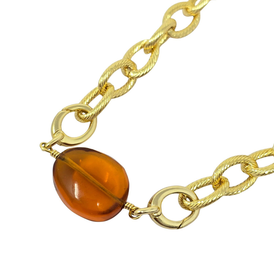 Citrine November Birthstone Statement Pendant Necklace