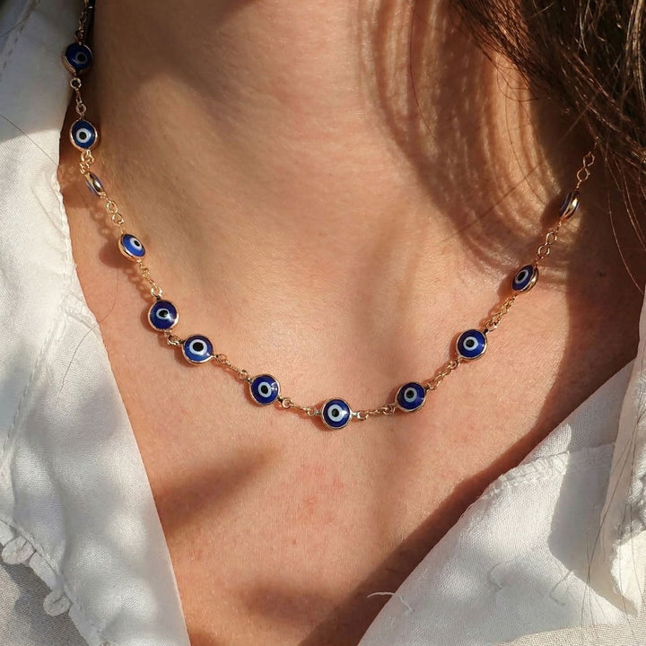 Evil Eye Charm Gold Plated Protection Necklace