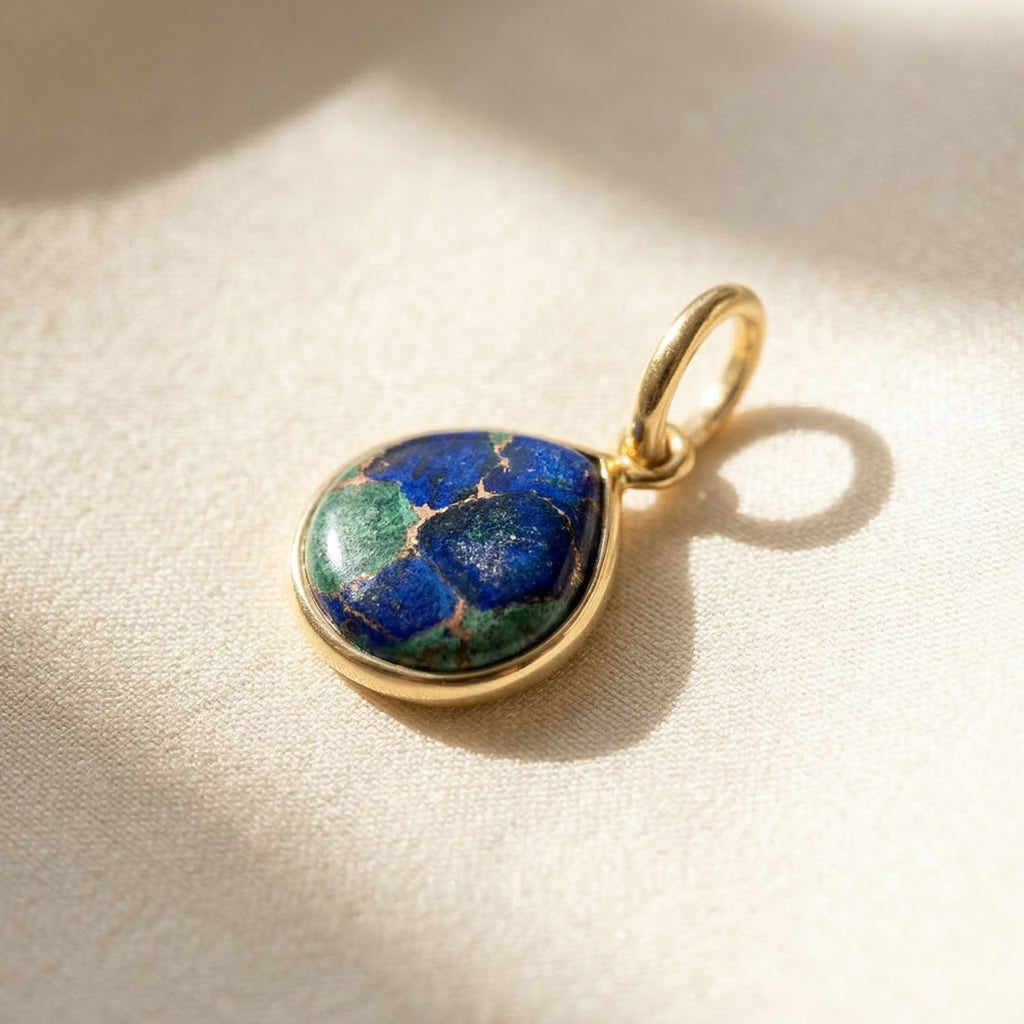 18ct Vermeil Round & Bezel Pendant