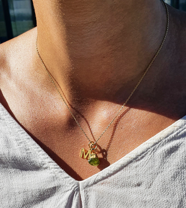 Tiny Initial Necklace W Gold Filled + Vermeil