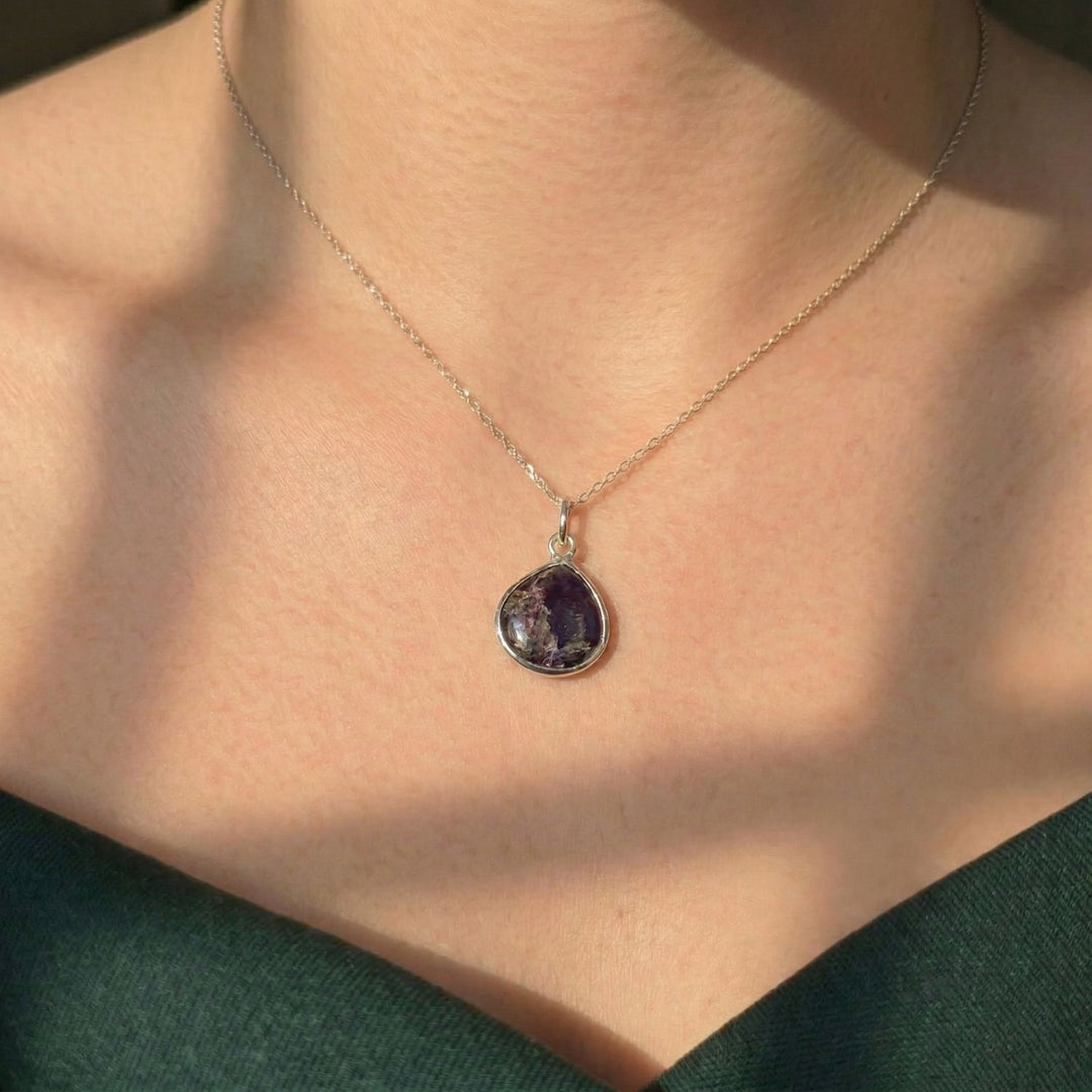 925 Sterling Silver Amethyst February Birthstone Necklace