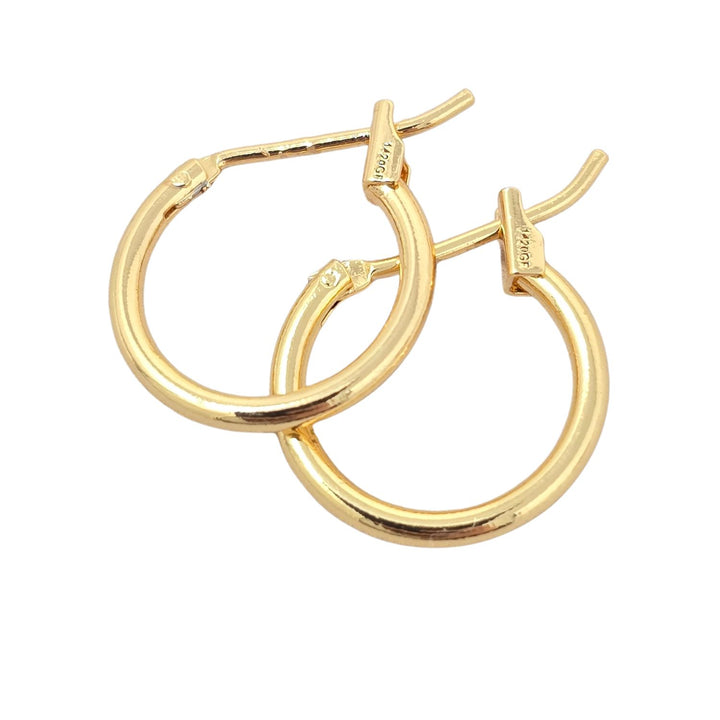 Tiny Plain Everyday Classic Gold Plated Hoop Earrings