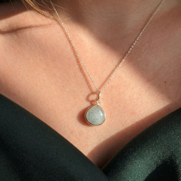 Aquamarine March Birthstone Sterling Silver Necklace