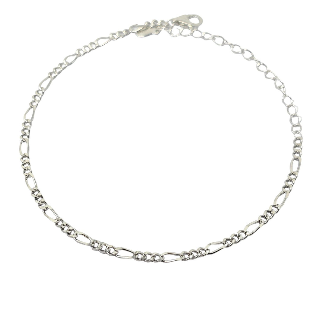 Silver Everyday Figaro Chain Stacking Bracelet