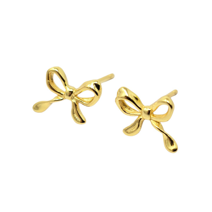 Cute Bow Tie Bowknot Gold Plated Everyday Stud Earrings