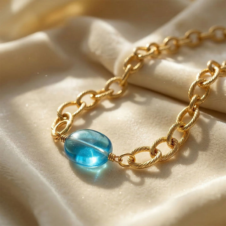 Blue Topaz December Birthstone Statement Pendant Necklace