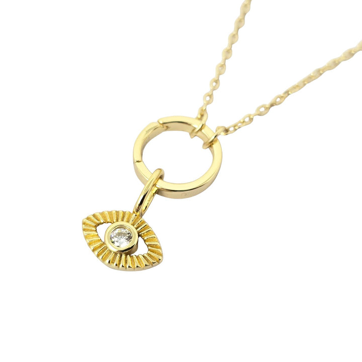 Gold Plated Evil Eye Pendant Charm Good Luck Necklace