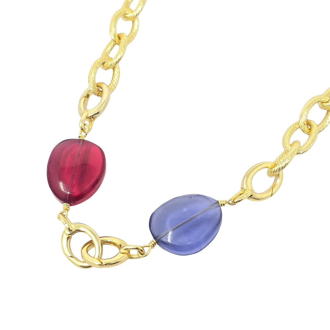 Statement Double Birthstone Pendant Camelia Necklace