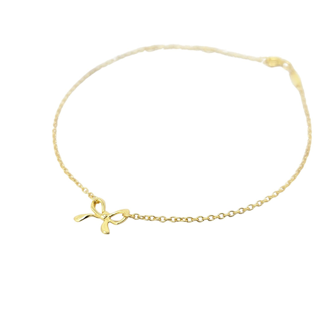 Dainty Bow Tie Bowknot Gold Plated Charm Bracelet