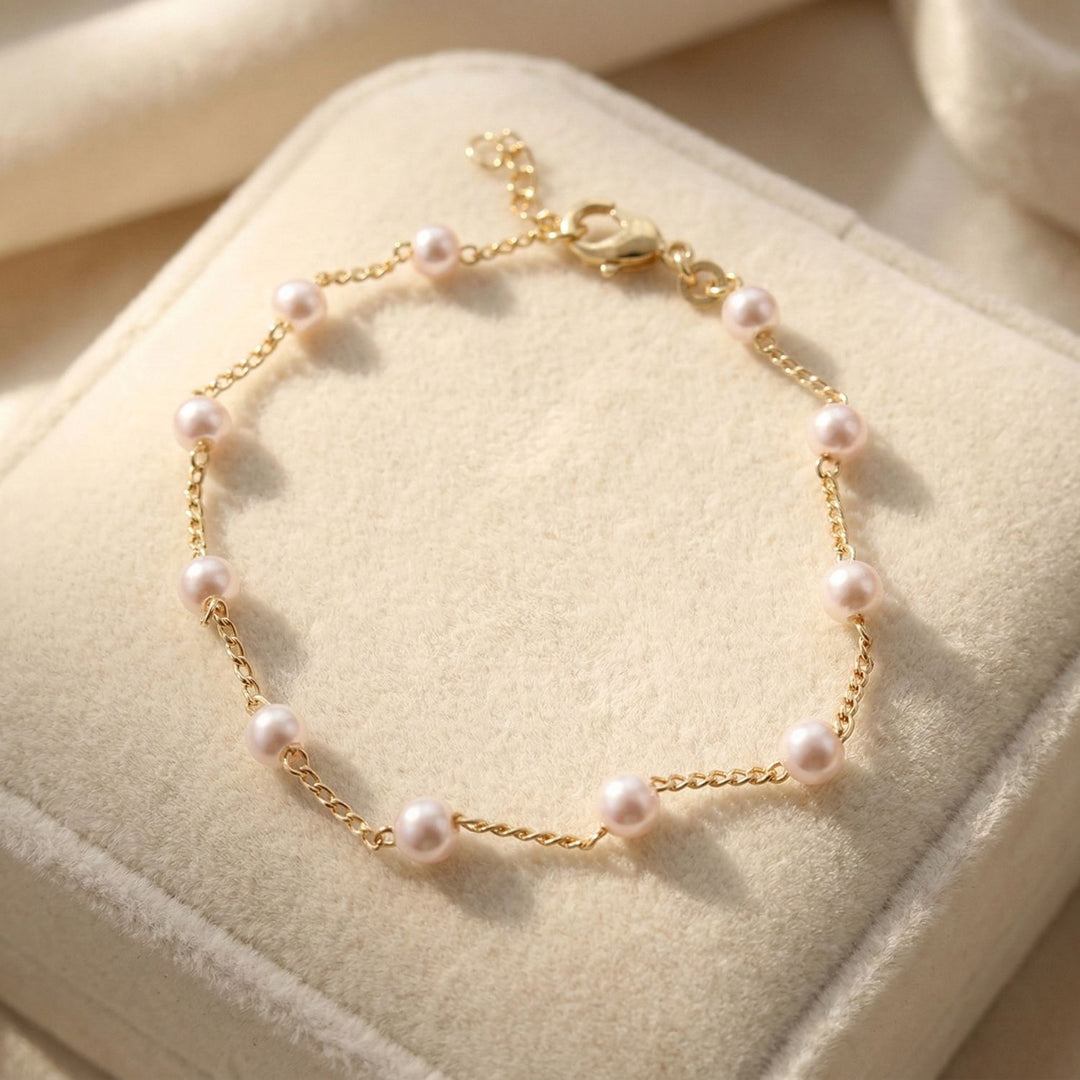 18ct Gold Vermeil Plated Essential Pearl Bracelet