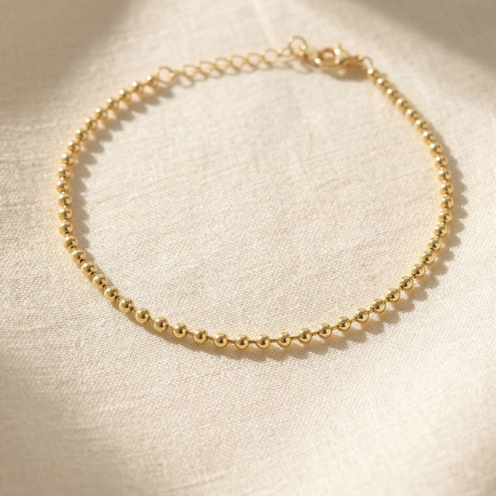 Ball Bead Chain Minimalist Dainty Gold Plated Bracelet
