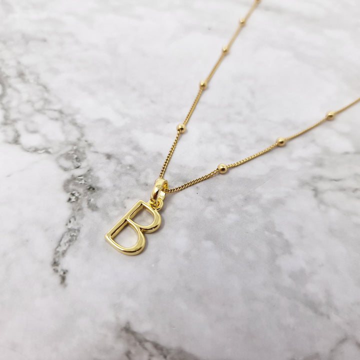 18ct Gold Vermeil Plated Initial Pendant Necklace