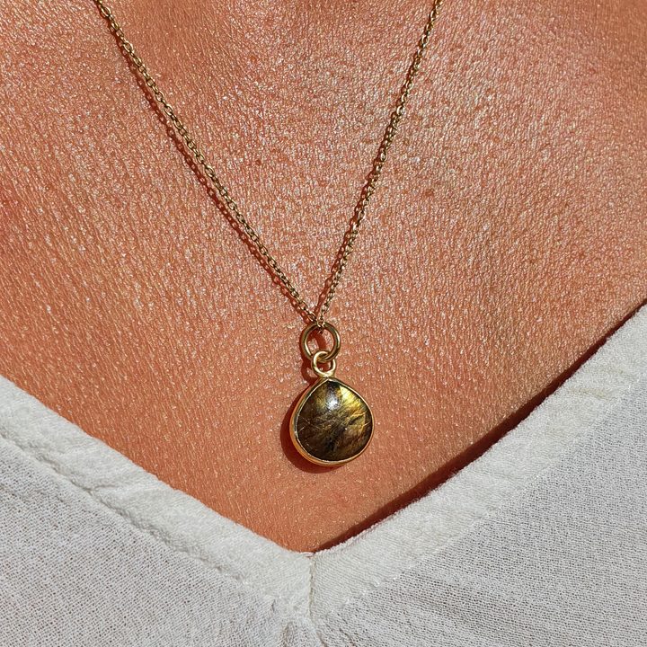 18ct Gold Vermeil Plated Labradorite Necklace