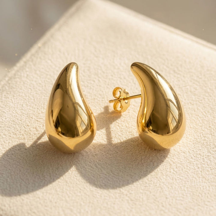 Elegant Gold Plated Teardrop Earrings
