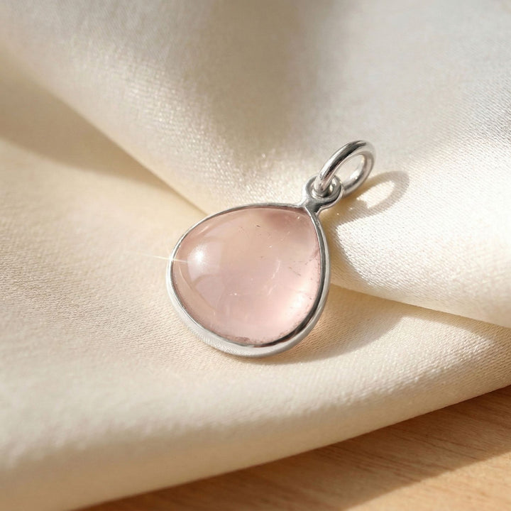 Sterling Silver Rose Quartz Pendant Charm