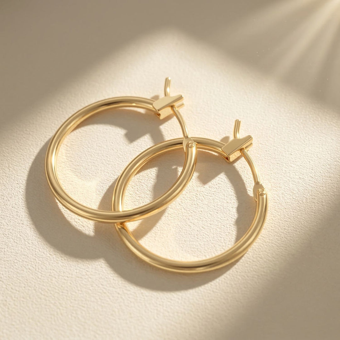 Small Plain Gold Plated Hoop Earrings
