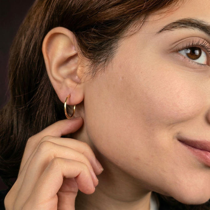 Small Plain Gold Plated Hoop Earrings