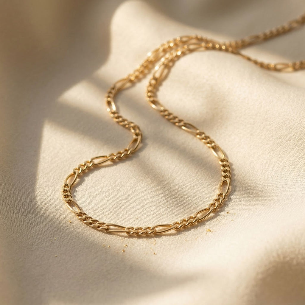 18ct Plated Figaro Chain Necklace