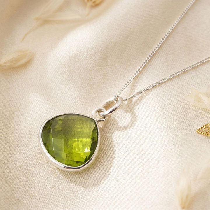 Sterling Silver Peridot August Birthstone Necklace