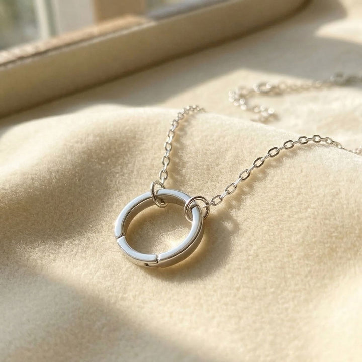 Sterling Silver Necklace With Openable Spring Clasp