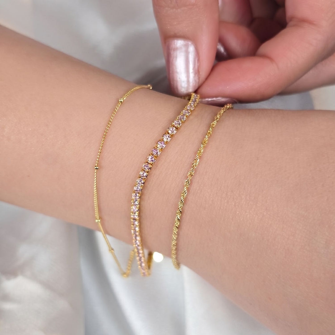 Pink Tourmaline October Birthstone Tennis Bracelet