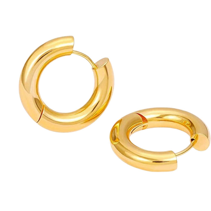 18ct Gold Plated Chunky Hoops