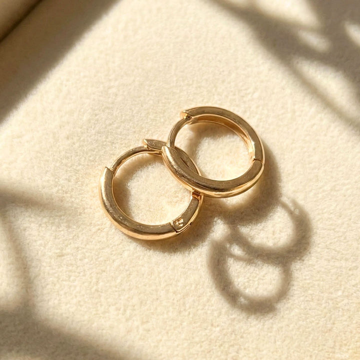 18ct Gold Vermeil Small Rounded Plain Huggies