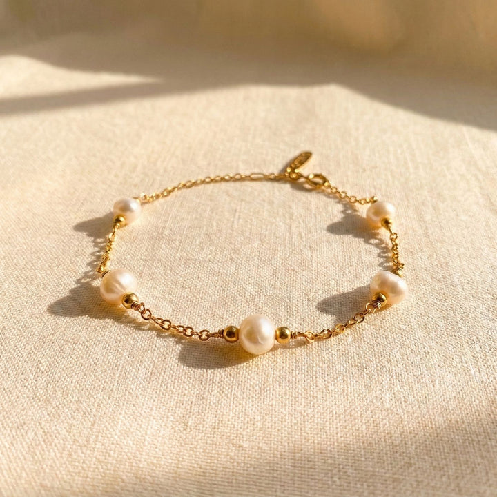 Freshwater Pearl Bridesmaid Wedding Gold Bracelet