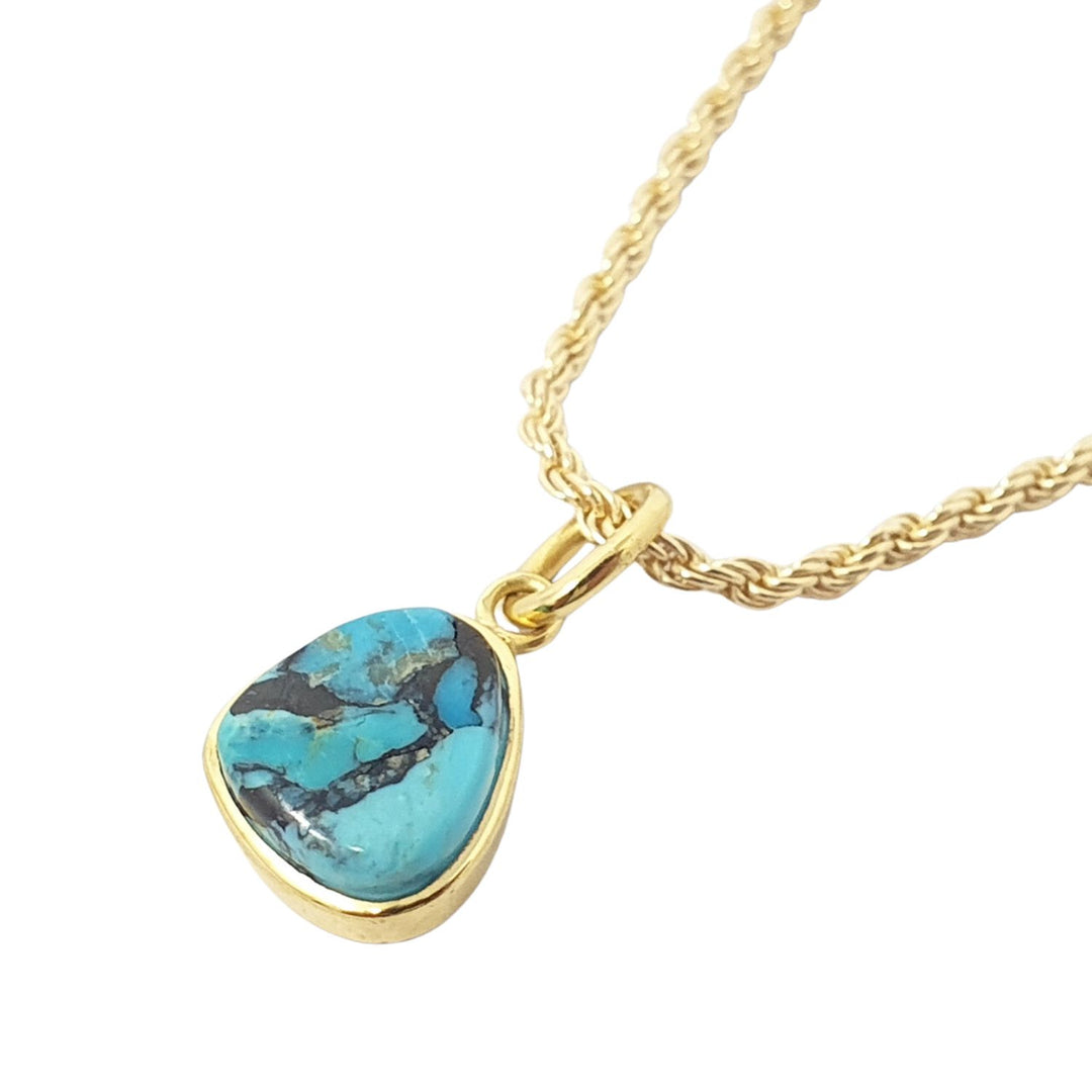 Statement Gold Vermeil Plated Turquoise December Birthstone Crystal Rope Necklace