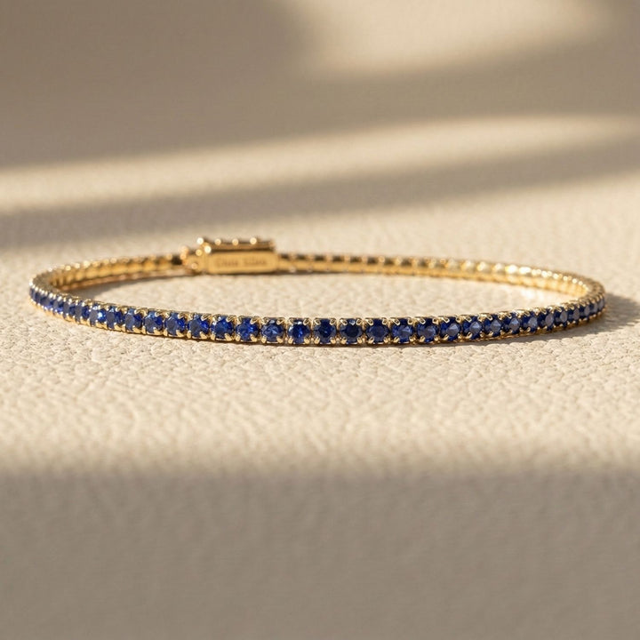 Sapphire September Birthstone Dainty Tennis Bracelet